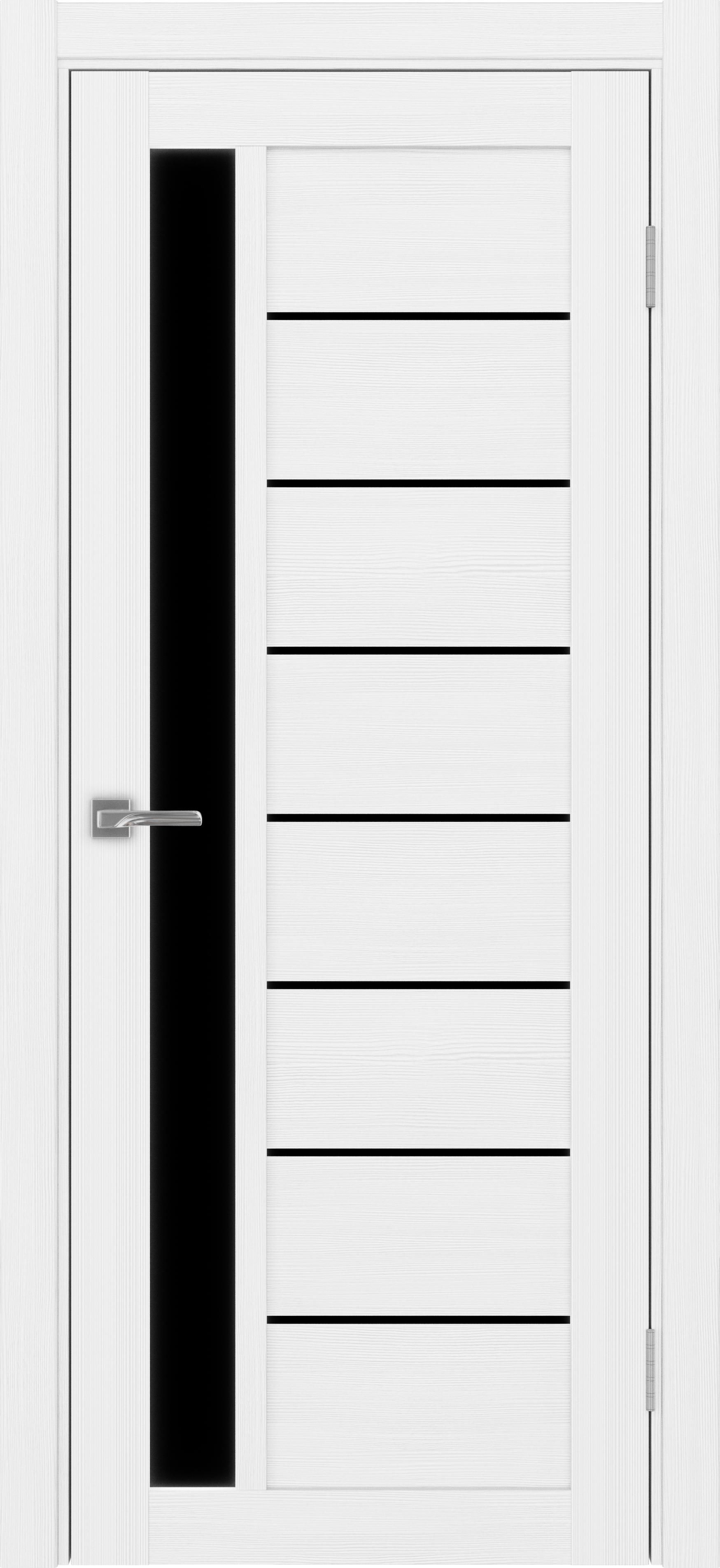 Межкомнатная дверь «Турин 554 Белый лёд» Лакобель чёрный