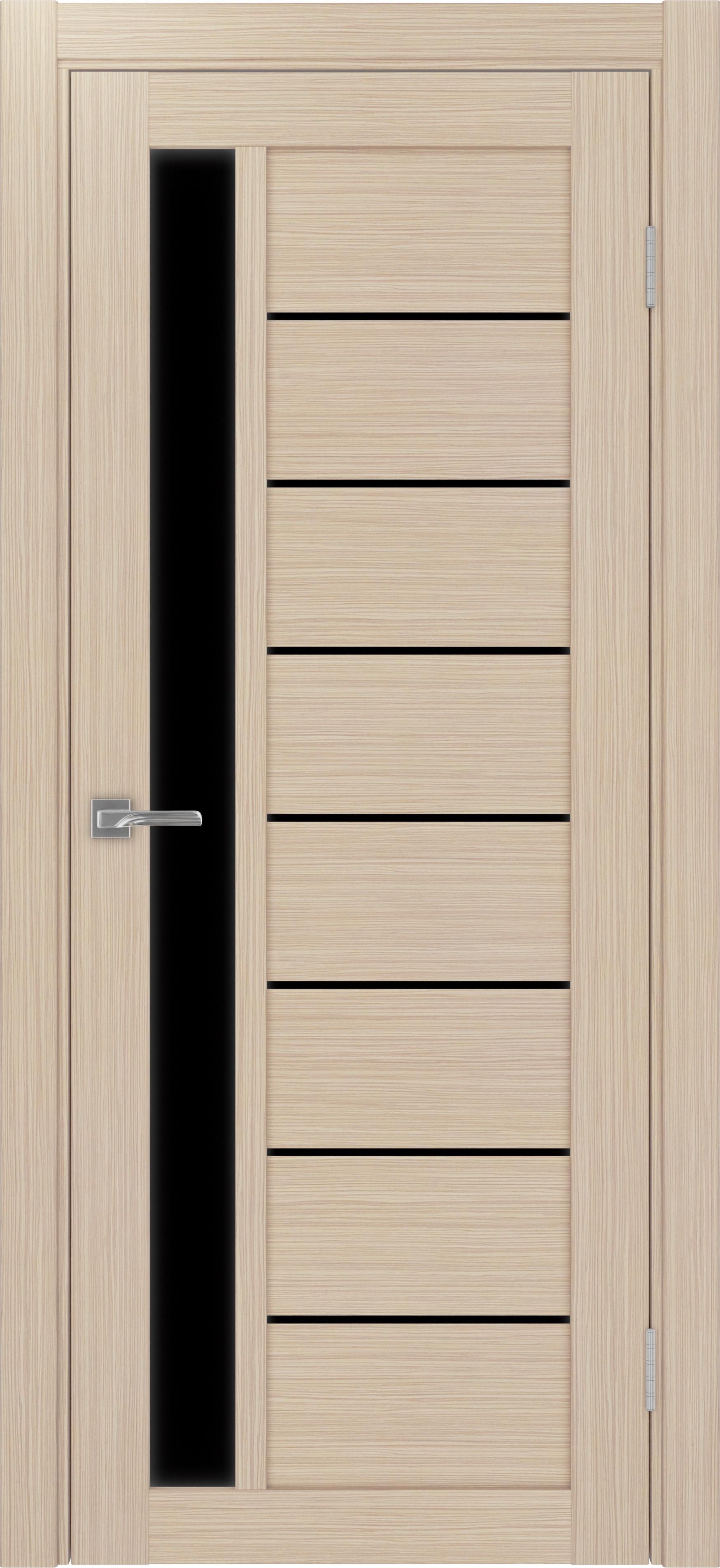 Межкомнатная дверь «Турин 554 Дуб беленый» Лакобель чёрный