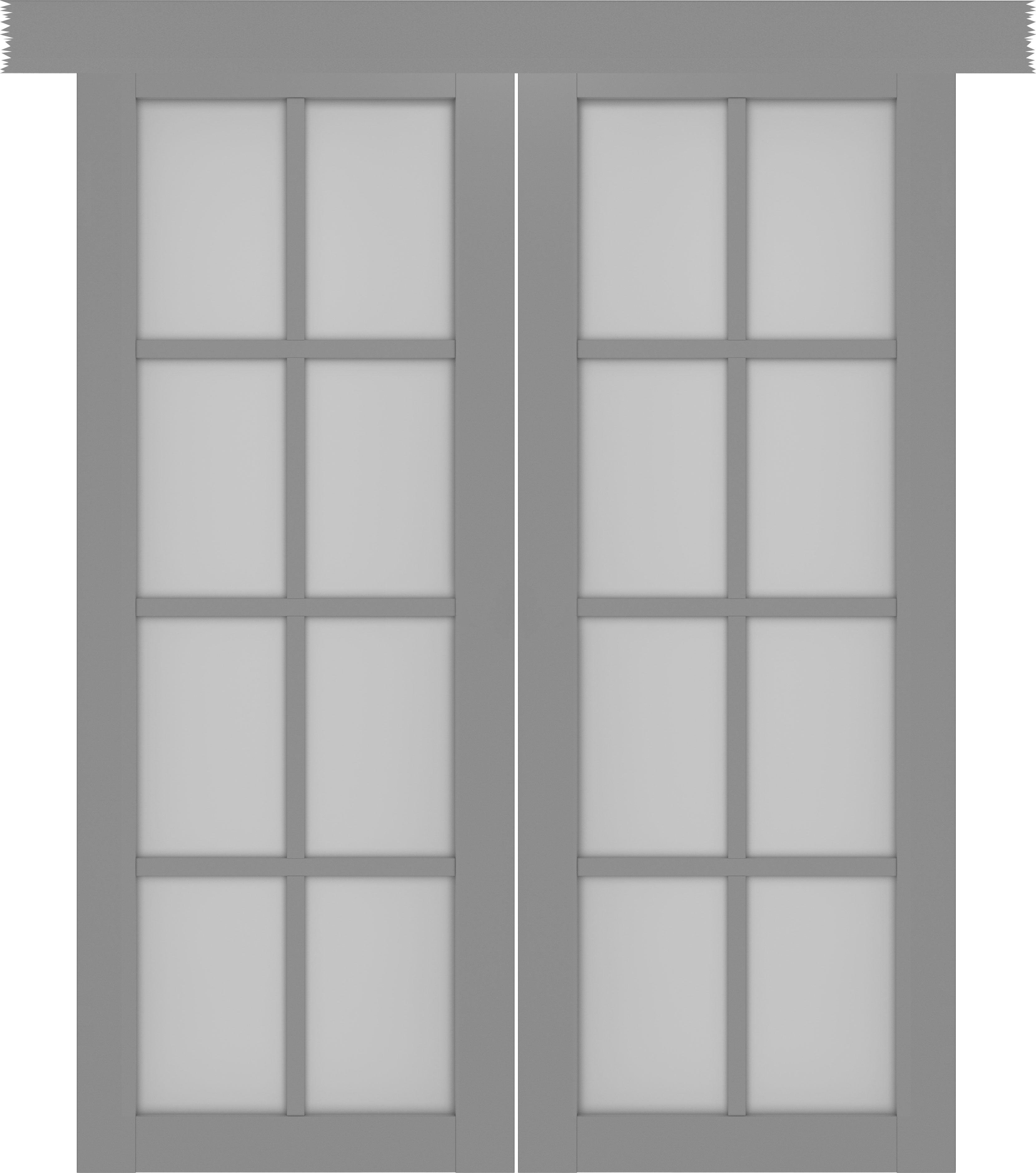 Двухстворчатая раздвижная дверь «Турин 541 Дуб серый со стеклом Мателюкс»