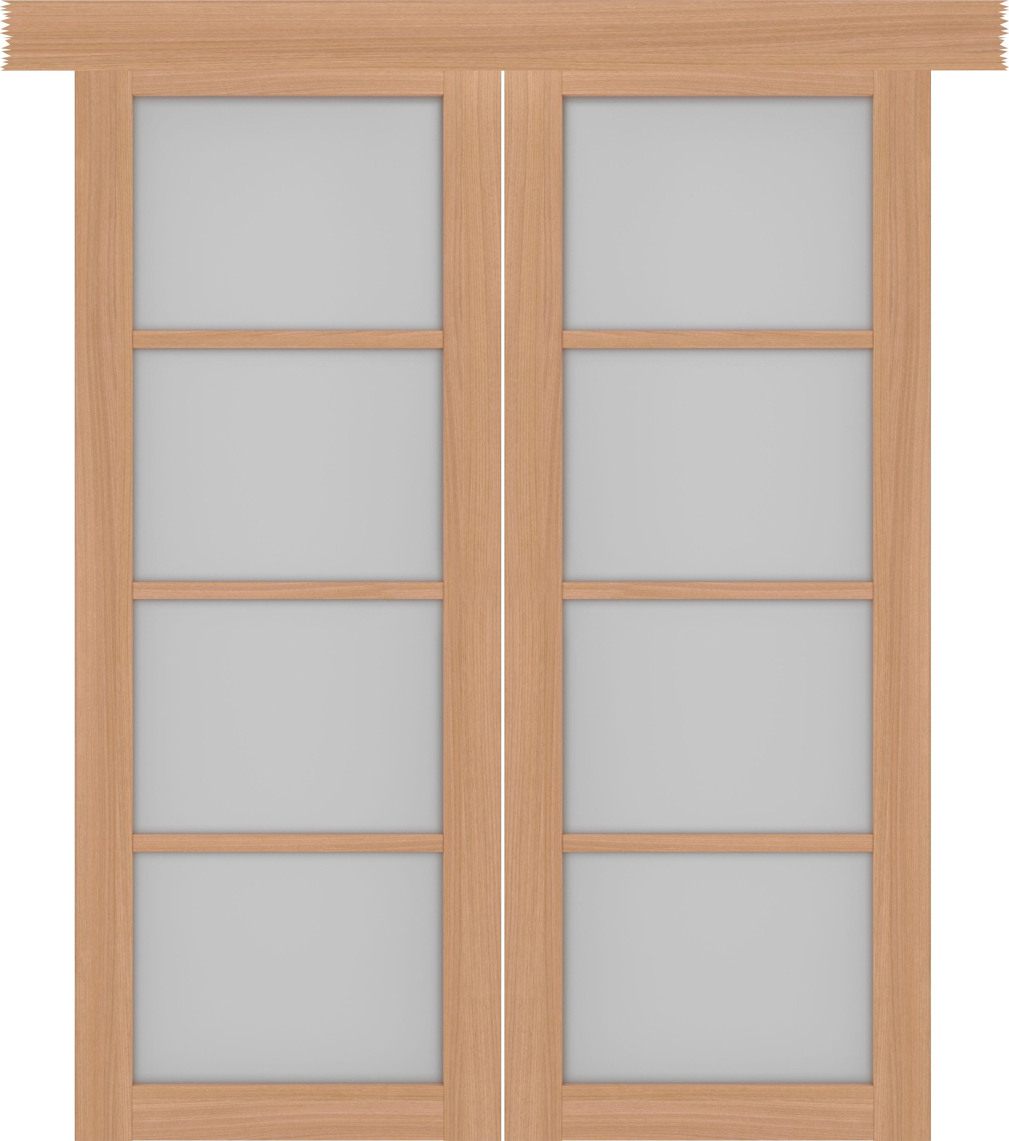 Двухстворчатая раздвижная дверь «Турин 540 Ясень тёмный со стеклом Мателюкс»