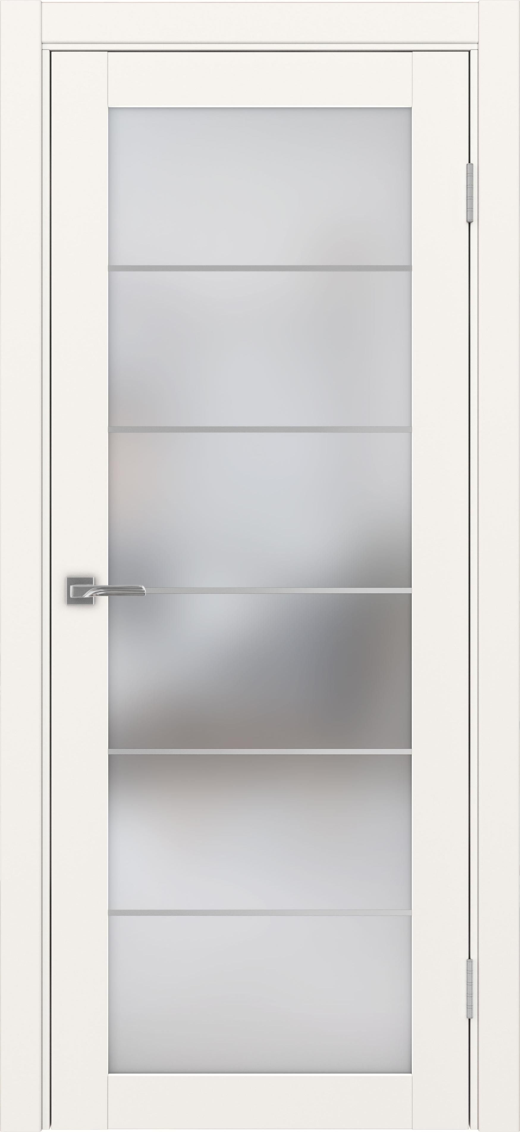 Межкомнатная дверь «Турин 501.2 АСС Бежевый» стекло сатин с алюминиевыми молдингами